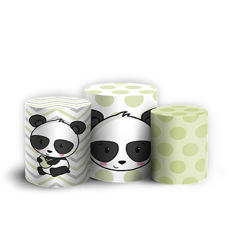 Trio Cilindro - Panda - Sublimado 3D + Elástico