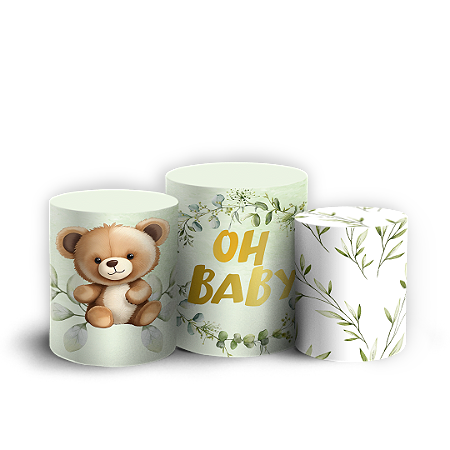 Capas Trio Cilindro Sublimado Vest Facil - Ursinho