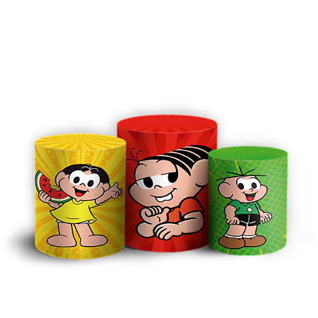 Capas Trio Cilindro Sublimado Vest Facil - Turma Da Monica