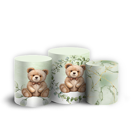 Capas Trio Cilindro Sublimado Vest Facil - Ursinho