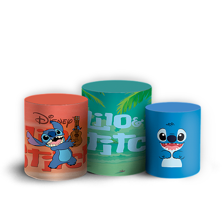 Trio Cilindro - Lilo E Stitch - Sublimado 3D + Elástico