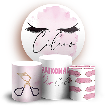 Capas Painel Redondo e Trio Cilindro Sublimado - Maquiagem