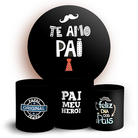 Capas Painel Redondo e Trio Cilindro Sublimado - Dia dos Pais