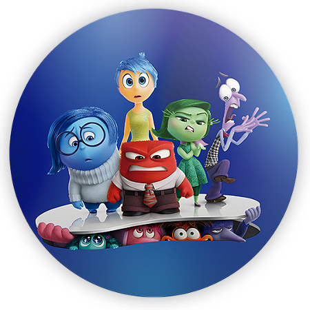 Capa Painel Redondo Sublimado - Divertida Mente