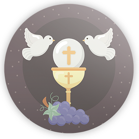 Capa Painel Redondo Sublimado - Primeira Comunhao