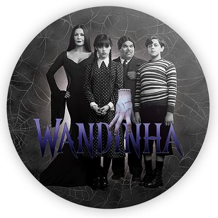 Capa Painel Redondo Sublimado - Wandinha