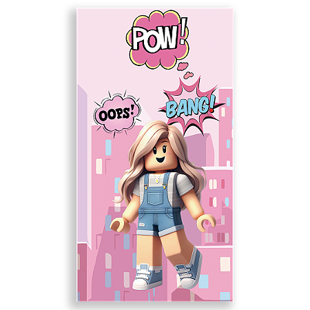 Capa Faixa Lateral Sublimado - Roblox Rosa