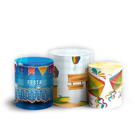 Capas Trio Cilindro Sublimado Vest Facil - Festa Junina