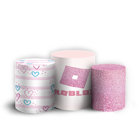 Capas Trio Cilindro Sublimado Vest Facil - Roblox Rosa