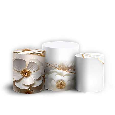 Capas Trio Cilindro Sublimado Vest Facil - Floral