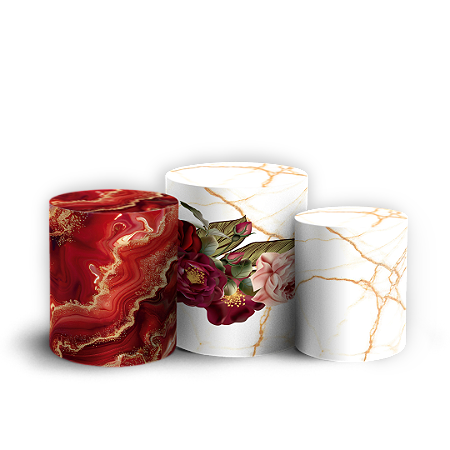 Capas Trio Cilindro Sublimado Vest Facil - Floral