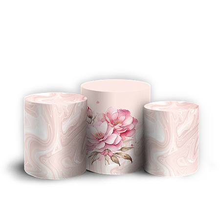 Capas Trio Cilindro Sublimado Vest Facil - Floral