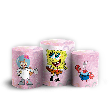Capas Trio Cilindro Sublimado Vest Facil - Bob Esponja