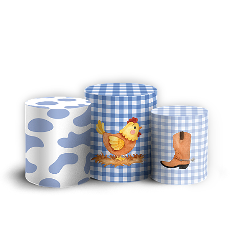 Capas Trio Cilindro Sublimado Vest Facil - Fazendinha