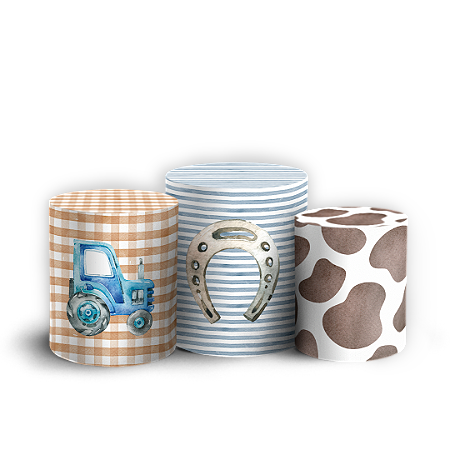 Capas Trio Cilindro Sublimado Vest Facil - Fazendinha