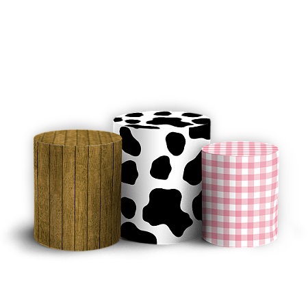 Capas Trio Cilindro Sublimado Vest Facil - Fazendinha