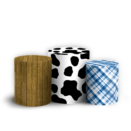 Capas Trio Cilindro Sublimado Vest Facil - Fazendinha