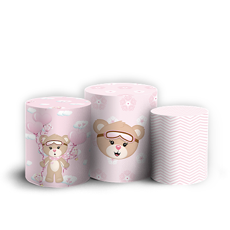 Capas Trio Cilindro Sublimado Vest Facil - Ursinha Baloeira