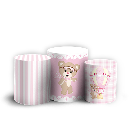 Capas Trio Cilindro Sublimado Vest Facil - Ursinha Baloeira