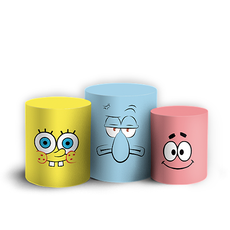 Capas Trio Cilindro Sublimado Vest Facil - Bob Esponja