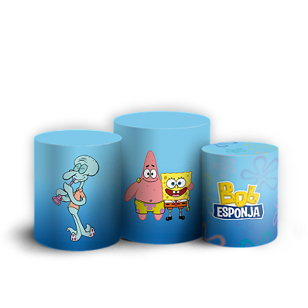 Capas Trio Cilindro Sublimado Vest Facil - Bob Esponja
