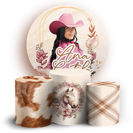 Capas Painel Redondo e Trio Cilindro Sublimado - Ana Castela