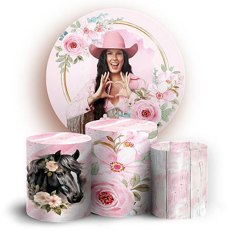 Capas Painel Redondo e Trio Cilindro Sublimado - Ana Castela