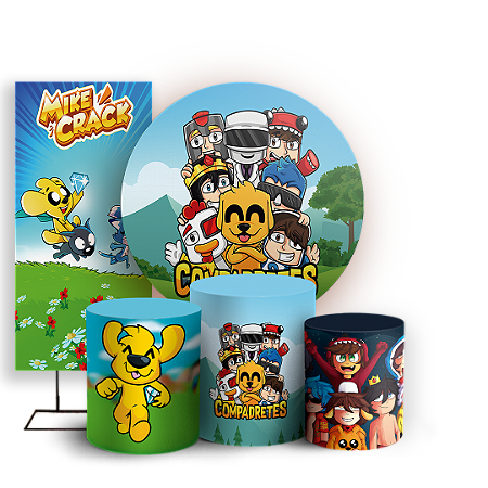 Capas Painel Redondo Trio Cilindro e Faixa Lateral Sublimado - Compadretes