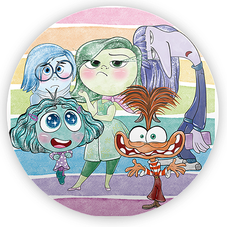 Capa Painel Redondo Sublimado - Divertida Mente