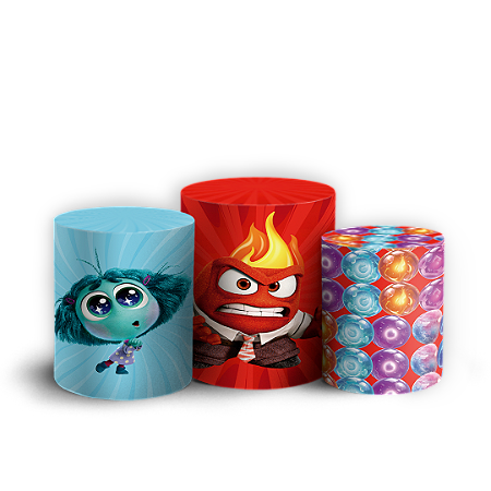 Capas Trio Cilindro Sublimado Vest Facil - Divertida Mente