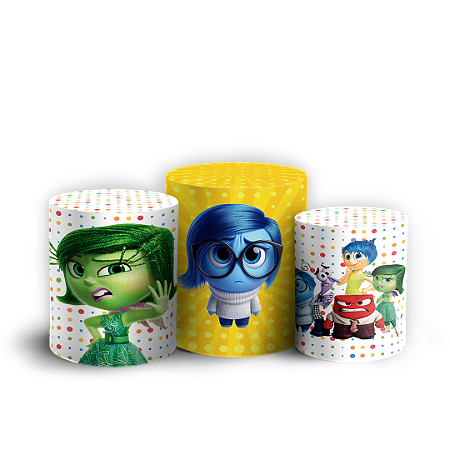 Capas Trio Cilindro Sublimado Vest Facil - Divertida Mente