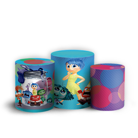 Capas Trio Cilindro Sublimado Vest Facil - Divertida Mente