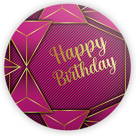 Capa Painel Redondo Sublimado - Happy Birthday Rosa