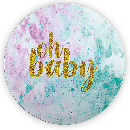 Capa Painel Redondo Sublimado - Oh Baby Revelacao