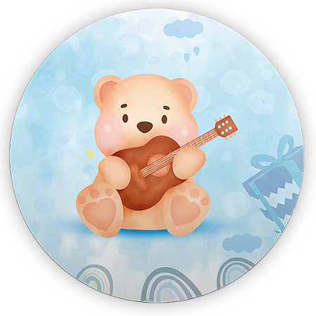 Capa Painel Redondo Sublimado - Ursinho