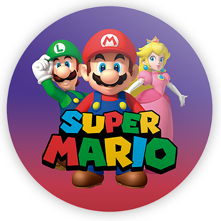 Capa Painel Redondo Sublimado - Super Mario