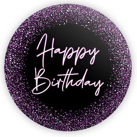 Capa Painel Redondo Sublimado - Happy Birthday