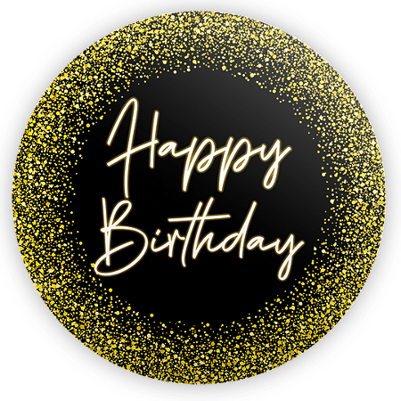 Capa Painel Redondo Sublimado - Happy Birthday