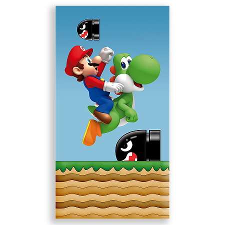 Capa Faixa Lateral Sublimado - Super Mario