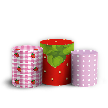 Capas Trio Cilindro Sublimado Vest Facil - Moranguinho