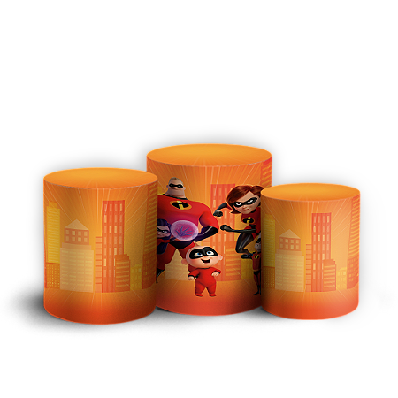 Capas Trio Cilindro Sublimado Vest Facil - Os Incriveis