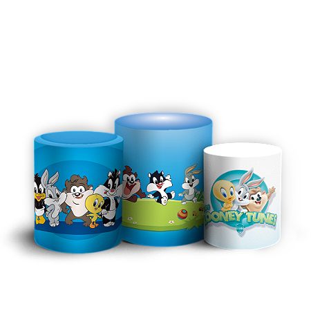Capas Trio Cilindro Sublimado Vest Facil - Looney Tunes Baby