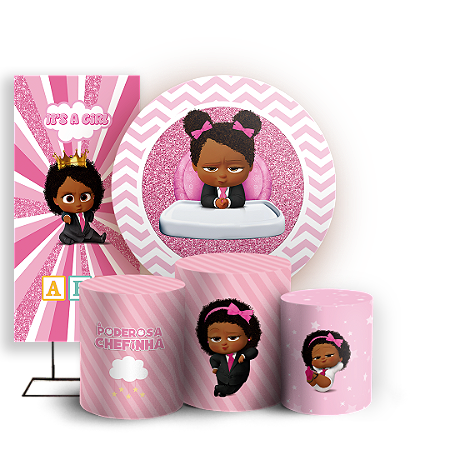 Capas Painel Redondo Trio Cilindro e Faixa Lateral Sublimado - A Poderosa Chefinha