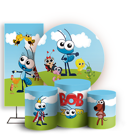 Capas Painel Redondo Trio Cilindro e Faixa Lateral Sublimado - Bob Zoom