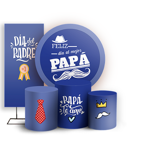 Capas Painel Redondo Trio Cilindro e Faixa Lateral Sublimado - Dia del Padre