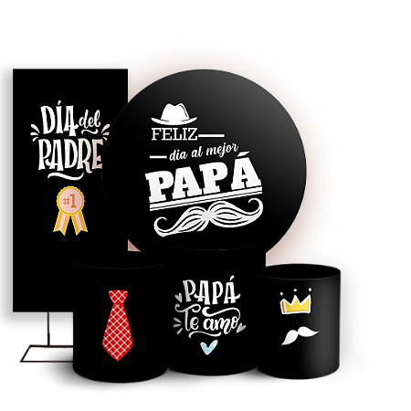 Capas Painel Redondo Trio Cilindro e Faixa Lateral Sublimado - Dia del Padre