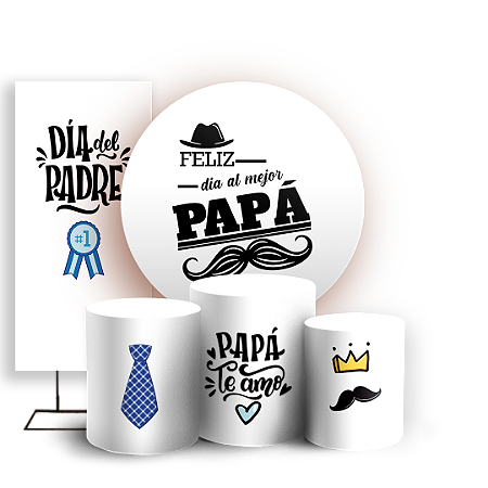 Capas Painel Redondo Trio Cilindro e Faixa Lateral Sublimado - Dia del Padre