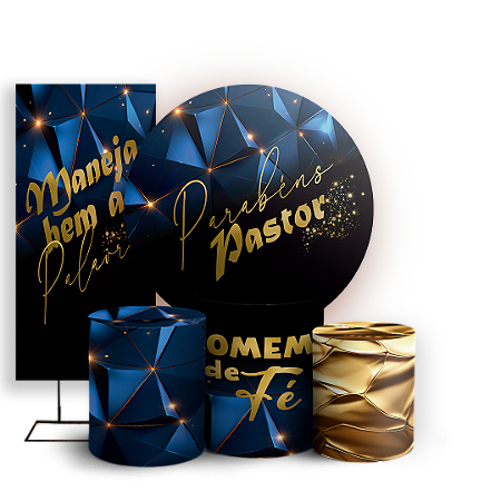 Capas Painel Redondo Trio Cilindro e Faixa Lateral Sublimado - Religioso