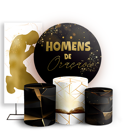 Capas Painel Redondo Trio Cilindro e Faixa Lateral Sublimado - Religioso