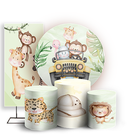 Capas Painel Redondo Trio Cilindro e Faixa Lateral Sublimado - Safari